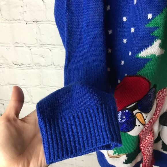 Jolly Sweaters Ugly Christmas Sweater Snowman Wearing Scarf Size XL Unisex - Picture 2 of 9